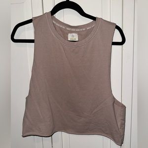 Taupe Aerie/Offline Cropped Muscle Tank Sz Small
